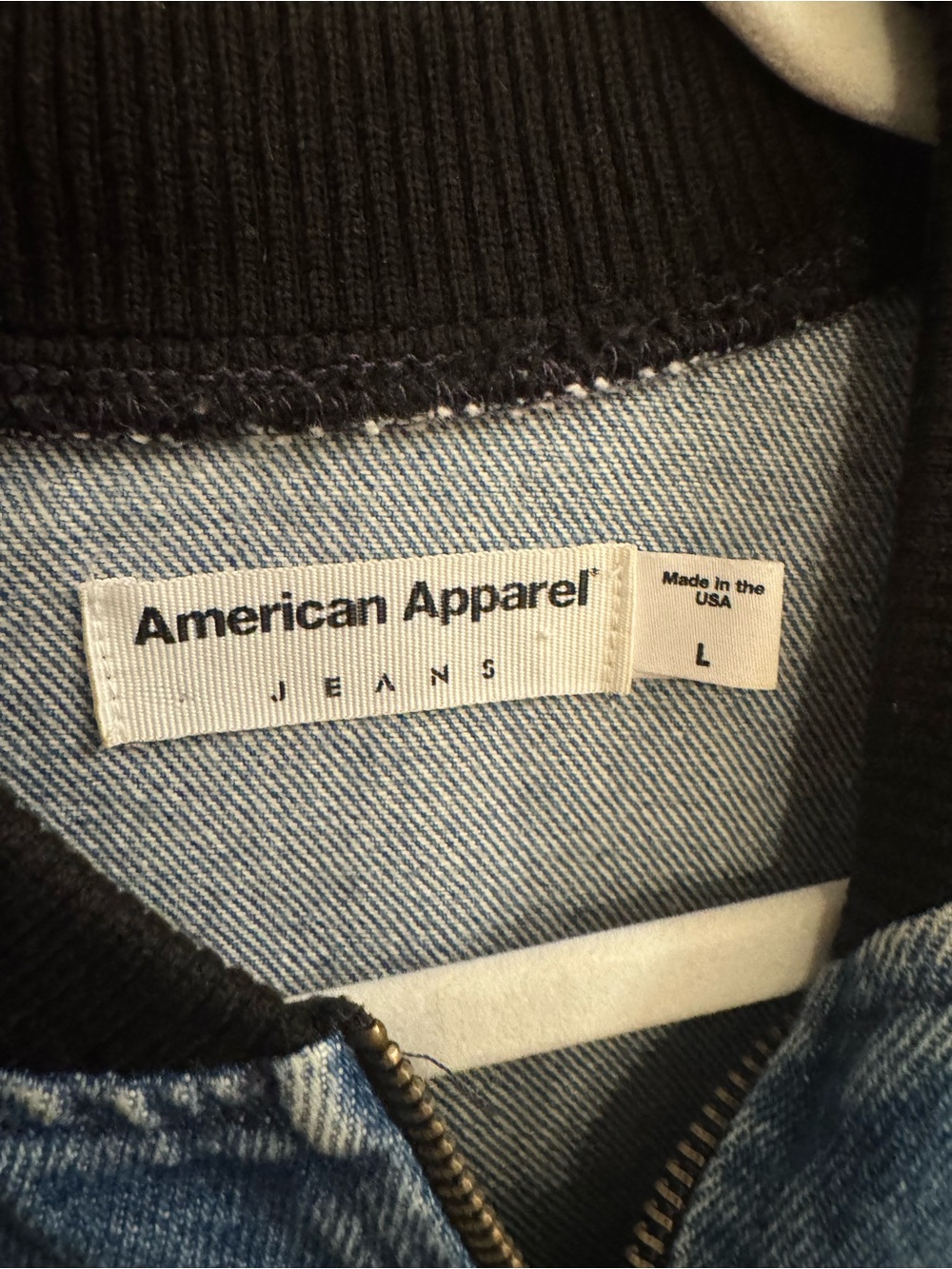 American Apparel Black & Blue Denim Jacket